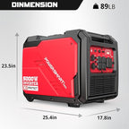 PowerSmart 5000W Portable Inverter Generator, Gas Powered Quiet with Electric Start & CO Alarm, 223cc Engine Eco-Mode Small Generator for Home Backup, Camping and RV Ready