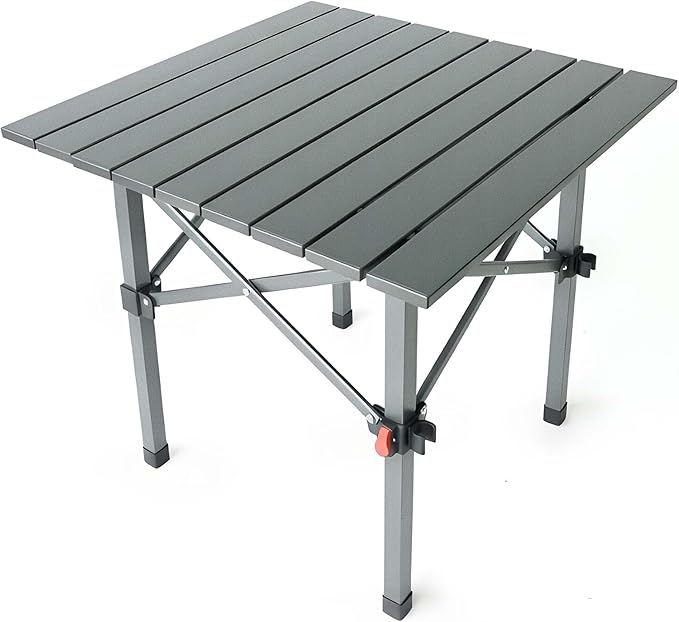 Folding Camping Table, Portable Lightweight Beach Tables for Sand Foldable, Aluminum Roll-up Folding Square Table for Outdoor Camping, Picnic, Card, Travel