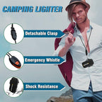 Waterproof Butane Torch Lighter Refillable Windproof Jet Flame Lighters for Fireplace Fireworks Grill Camping BBQ Lighter, Black(Without Gas)