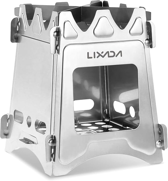 Lixada Camping Stove Wood Burning Stoves Portable Backpacking Stove Stainless Steel Alcohol Stove for Outdoor Camping Hiking Backpacking Picnic BBQ