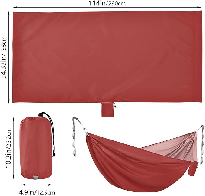 Brown Plain Camping Hammock Swing Hammock for Camping Travel Accessories