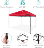 Best Choice Products 8x8ft Pop Up Canopy Tent, Outdoor Shade, 1 Person 1 Minute Set Up, Carry Case, 4 Weight Bags - Red