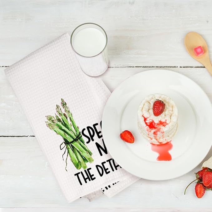 4Pcs Funny Kitchen Towels 24x14 Inch, Avocado Onion Asparagus Beet Waffle Weave Dish Towels for Kitchen Home Farmhouse, White Absorbent Microfiber Hand Tea Towel, Housewarming Gifts for Women Mom