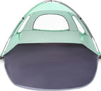 WhiteFang Beach Tent Anti-UV Portable Sun Shade Shelter for 3/4/6/8 Person, Extendable Floor with 3 Ventilating Mesh Windows Plus Carrying Bag, Stakes and Guy Lines