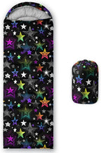Kids Sleeping Bag for Boys and Girls,Mixed Color Star Dot-Lightweight Warm Portable Outdoor Indoor-Waterproof Cold Weather Resistant Sleeping Bag for Camping Hiking