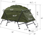 Generic Spacious 84.6 * 34.5 * 49.2in Collapsible Camping Tent with Integrated Cot - Portable, Waterproof, and Durable - Ideal for Camping & Hiking - Army Green