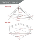 3F UL GEAR Lanshan 1 pro Tent, Outdoor 1 Person Ultralight Camping Tent, 3 Season Professional 20D Silnylon Rodless Camping Tent, Waterproof Backpacking Tent for Camping, Hiking, Trekking(Gray)
