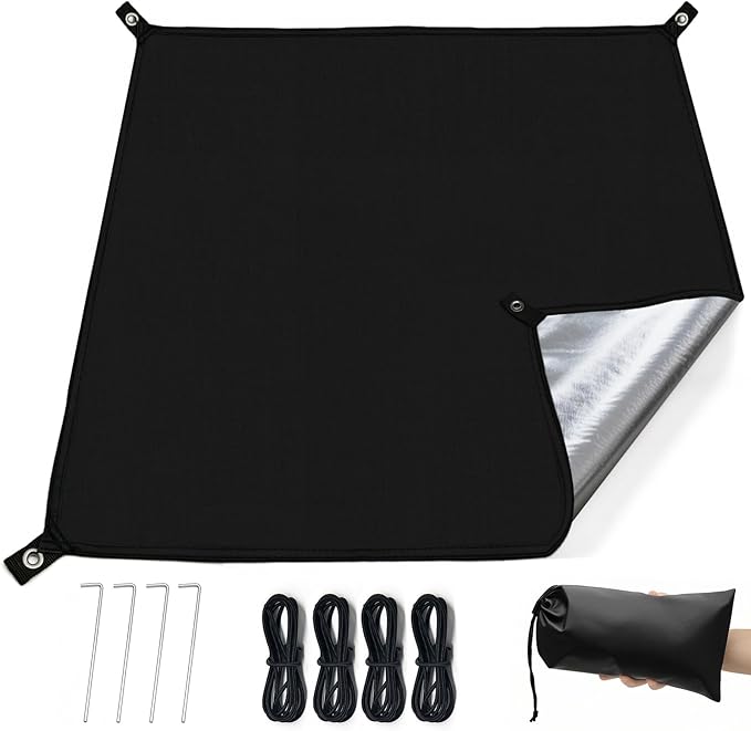 KRUI Tent Footprint, PU 2000 Waterproof Camping Tarp, Durable Tent Floor Saver for Hiking, Backpacking, Hammock, Beach and Picnic