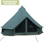 Luxury Cotton Bell Tent, Yurt Canvas Tent with Stove Jack, 4/6/8 Person Family 4 Season Camping