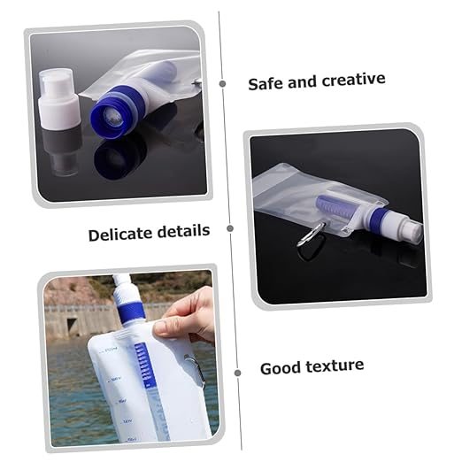 Mipcase 480ml Compact Water Container Portable Water Bag Filter Collapsible Camping Accessory Reusable Water Storage for Hiking Backpacking and Outdoor Use