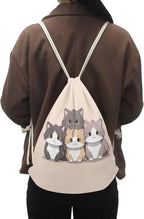 Upetstory Cute Cat Drawstring Backpack Sports Gymsac Drawstring Bag Gym Sack Daily Rucksack String Cinch Sackpack Lightweight Storage Pouch for Travel Hiking Swimming