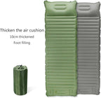 Camping Sleeping Pad Mat with Pillow Built-in Foot Inflatable Sleeping Pads Compact-for Inflating Camping Pad