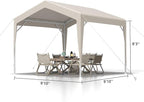 Instant Pop Up Canopy 10x10 FT, Outdoor Tent Canopy-Easy Setup, Portable Sun Rain Shelter with Durable Frame, Waterproof UV Protection for Camping Backyard Party, Outdoor Activities & Night Market