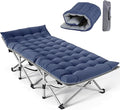 NAIZEA Folding Camping Cot for Adults, Heavy Duty Sleeping Cot with Mattress, Portable Military Cot, Double Layer Oxford Strong Heavy Duty Sleeping Cot, Supports Up to 600-880 lbs