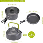 Camping Cookware Kit, Non-Stick Lightweight Pots Pan Set, Picnic Tableware Tools for Camping, Backpacking, Outdoor Cooking (Color : Bronze)