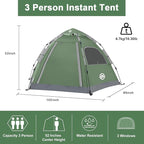 ADSMART Instant Tents for Camping 2/3/4/5 Person Tent Waterproof Easy Setup Sets Up Backpacking Tents with Carry Bag for Outdoor Hiking