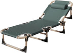 TOWINE Camping Cots for Adults Recliner Folding Bed Single Office Nap Bed Simple Multi-Functional Recliner Outdoor Leisure Nap Folding Bed Sleeping Cot for Camping Pool Beach (Color : 1, Size : F)