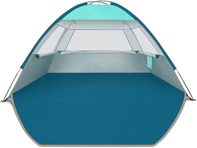 COMMOUDS Beach Tent Sun Shade for 3/4/6/8 Person, UPF 50+ Beach Sun Shelter Canopy Tent, Lightweight, Easy Set Up and Carry