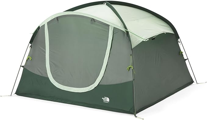THE NORTH FACE Sequoia 4 Tent - Four-Person Waterproof Camping Tent, Spacious & Easy to Set Up, 2 Zipper Doors, Agave Green/Granny Smith, One Size