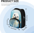 Kids 3 in 1 School Bag Set Sea Otter School Backpacks 12 Inch Schoolbag for Elementary Kindergarten School Animal Print Bookbag with Lunch Box and Pencil Case