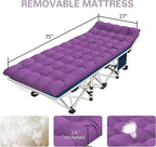 2 Pack Camping Cot with Mattress Comfortable Cots for Sleeping with Carry Bag Camping Bed Heavy Duty Folding Cot for Adults Kids Guest Bed Home Outdoor Indoor