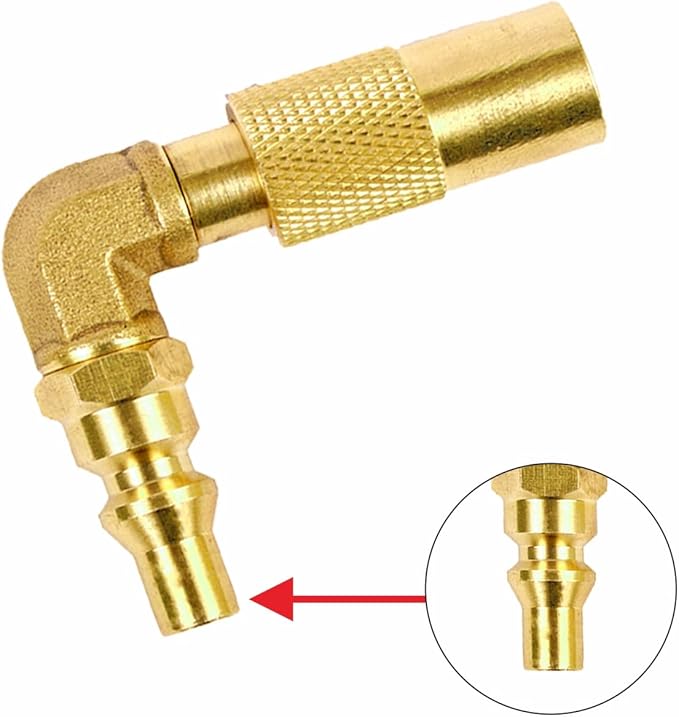 Low Pressure 1/4inch RV Quick Connect Adapter,Propane Quick Connect Conversion Fitting with Elbow (90 Degree) for Blackstone 17 Inch and 22 Inch Propane Gas Tabletop Camping Grill