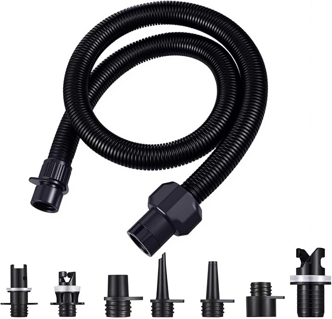 Inflatable Hose,Air Pump Adapter for Inflatables,Air Pump Hose,Air Pump Attachments,Sup Pump Hose Replacement,Sup Air Pump Hose with 7 Nozzles for Inflatable Paddleboard, Boat, Tent, Pool