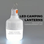 LED Camping Light, 800 lumens, Powered by Rechargeable Batteries, White Portable Pendant Lights, Waterproof (2.2IN-1)