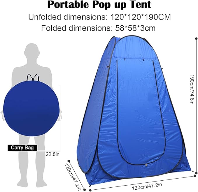 Pop Up Tent Upgrade Privacy Shower Tent Portable Outdoor Sun Shelter for Toilet Camping Biking Beach with Carry Bag | Upgrade, Privacy, Outdoor, Sun Shelter, for Toilet, Camping, Biking, Beach, with Carry Bag