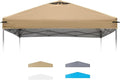 6.6x6.6 Canopy Replacement Top Cover with Air Vents for ez up Pop up Canopy Gazebo Tent, with Adjustable Strap, Waterproof & Anti-UV for Outdoor Shade (Frame Not Included) (Beige)
