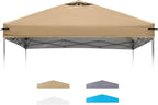 6.6x6.6 Canopy Replacement Top Cover with Air Vents for ez up Pop up Canopy Gazebo Tent, with Adjustable Strap, Waterproof & Anti-UV for Outdoor Shade (Frame Not Included) (Beige)
