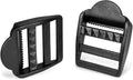 CooBigo 10 Pack Plastic Ladder Lock Buckles, 1-1/4" Ladder Slider Buckle for Backpack Strap Nylon Webbing Clip Replacement, Outdoor Camping Gear Sleeping Bag Tent Tie Down Strap Accessories (Black)