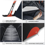 CORE Blackout 6 Person & 9 Person Dome Tent | Best Car Camping Outdoor Family Camp Tent | Included Storage Pockets for Camping Accessories | Portable Tent for Camping with Carry Bag