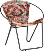 Circle Chair,Camping Chair,Beach Chair,Garden Chair,Bedroom Chair,Industrial Chair,Home Decor,for Living Room, Club, Bedroom, Indoor,Outdoor, Balcony, Garden,Multicolors Chindi Fabric