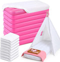 Windyun 8 Sets Kids Air Mattress Bulk with Fitted Sheet,Toddler Inflatable Bed 63 x 27 x 8 Inches Blow up Airbed Camping Sleeping Pad for Aged 3-10 Years Old Birthdays Slumber Sleepover Party (White)