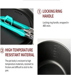 Outdoor Camping Tableware Set Backpacking Picnic 2 Pot 1 Frypan 1 Kettle Alumina Cookware Folding Cooking Set