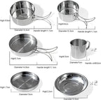 8Pcs Camping Cookware Set - Pot, Pan, Water Cup & Tableware, Portable Mess Kit for Hiking & Picnics