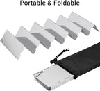 Camp Stove Windscreen, Ohuhu Camping Stove Windscreen 8/10/12 Plates Aluminum Folding Portable Camping Stove Windshield Grill Wind Screen for Camp with Carry Bag for Camping Hiking Picnic Backpacking