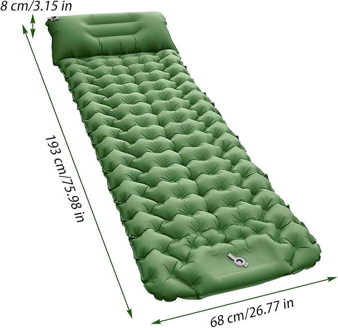 Inflatable Camping Pad - Compact Blow Up Portable Airbed Mattress,Lightweight Backpacking Sleep Mat,for Outdoor Travel Backpacking Hiking Tent Car Truck SUV Women Men