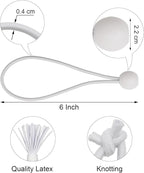 Ball Bungee Cords 25 Pcs, 6 Inch Bungee Cords with Balls, Small Bungee Cords Heavy Duty Outdoor, Bungee Balls for Tarp Tie Down Tarp Camping Tents (White)