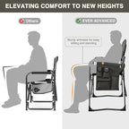 EVER ADVANCED Aluminum Lightweight Folding Director Chair, 350lbs Heavy Duty Camping Chair with Side Table & Storage, 19" Joint-Friendly Height Easy to Stand, Portable Makeup Artist & Vendor Chair