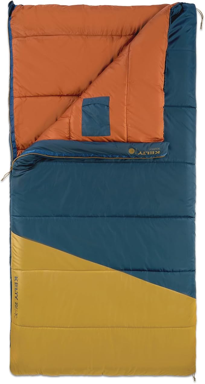 Kelty Solstice 20 Oversized Camping Sleeping Bag, Spacious Rectangular Shape, Zip Together for 2P, Anti-Snag Zips, Internal Pocket