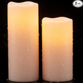 Wondise Solar Powered Flameless Candles IP65 Outdoor Waterproof Rechargeable LED Candles Battery Operated Dusk to Dawn Plastic for Camping Patio Porch Lanterns(2 Pack, 4" D x 8" H x 10" H)