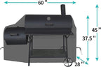 iCOVER Offset Smoker Cover 60 inch Charcoal Pellet Grill Covers Heavy Duty Waterproof 600D BBQ Smokers Protection for Brinkmann for Char-Broil for Weber, Nexgrill, New Braunfels for Oklahoma Joe's