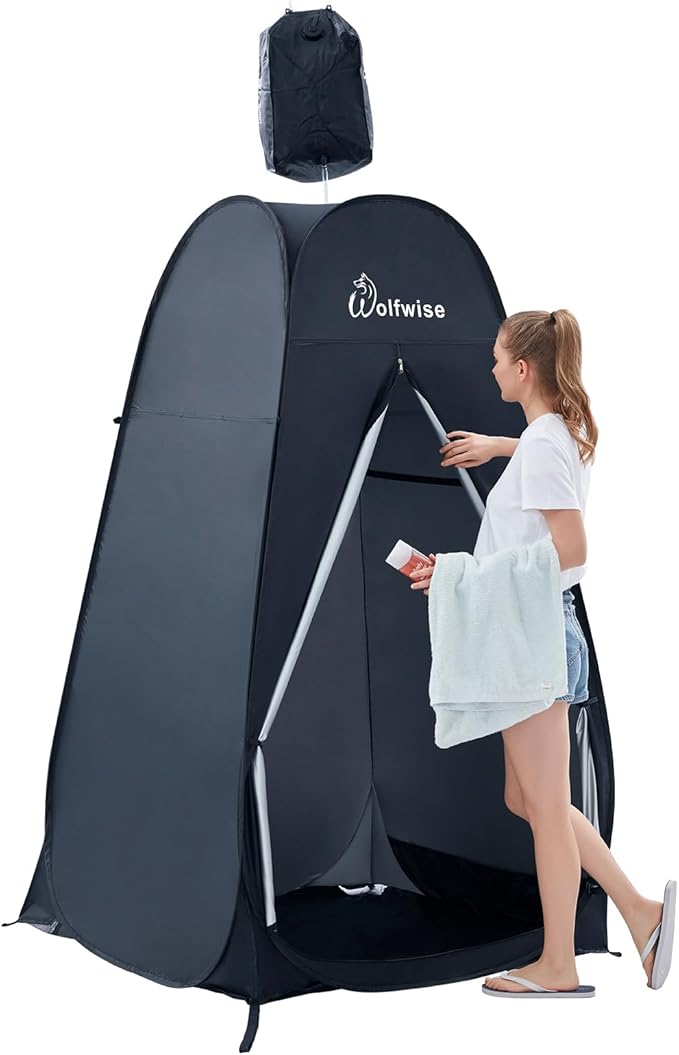 WolfWise Pop Up Changing Tent for Beach, Camping Portable Shower Tents, Outdoor Privacy Bathroom, Change Dressing Clothes Tent Pop Up Instant for Camp, Toilet, 6.2ft/6.6ft/6.9ft High