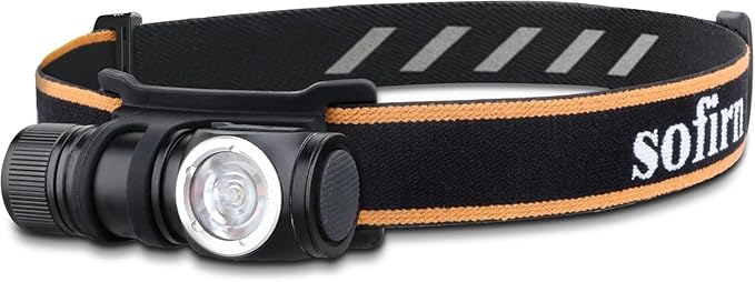 sofirn LED Headlamp Rechargeable, HS10 1100 Lumens Right Angle Flashlight with 90 High CRI LH351D LED, Powerful Lightweight Head Light, IPX8 Waterproof for Adult Camping Hunting Hiking Running