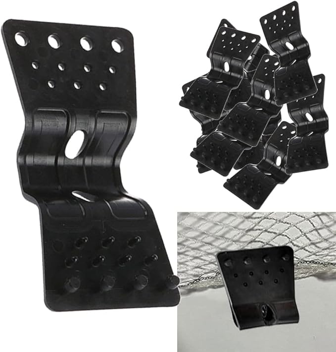 soputry Shade Cloth Heavy Duty Lock Grip, 100 Pcs Plastic Clips Windproof Awning Clamp Greenhouse Fix Tent Accessory for Garden Netting Sun Net(square-50 Pcs)
