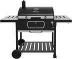 Royal Gourmet CD2030AN 30-Inch Charcoal Grill, Deluxe BBQ Smoker Picnic Camping Patio Backyard Cooking, Black, Large