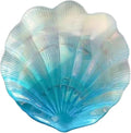 Camping Plates Creative Shell-Shaped Glass Dinner Plate Gradient Color Plate Salad Fruit Plate Dessert Home Kitchen Plate Tableware Decorative Plate(13cm)