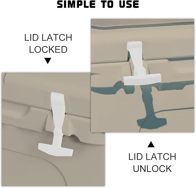 4Pack Cooler Latches Replacement for Yeti, RTIC Related Coolers,Premium Durable Rubber T- Latches Compatible with Yeti, RTIC Cooler Accessories